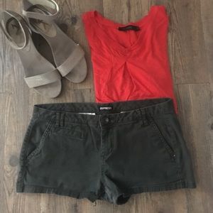 EXPRESS dark olive green shorts